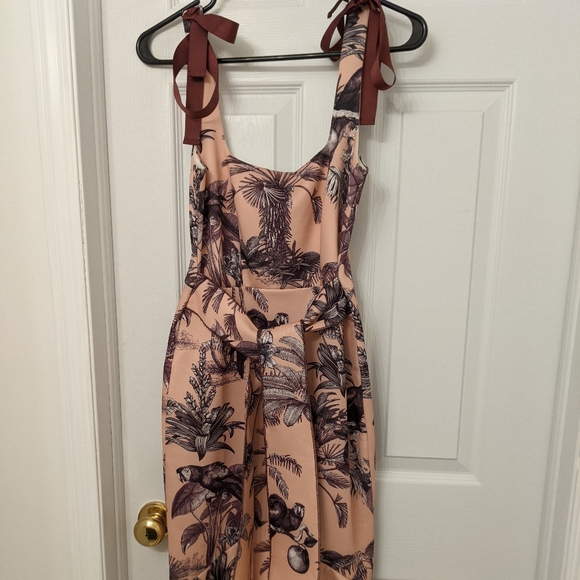 Midi Pink Tropical Patterned Dress - ASOS - Picture 4 of 6